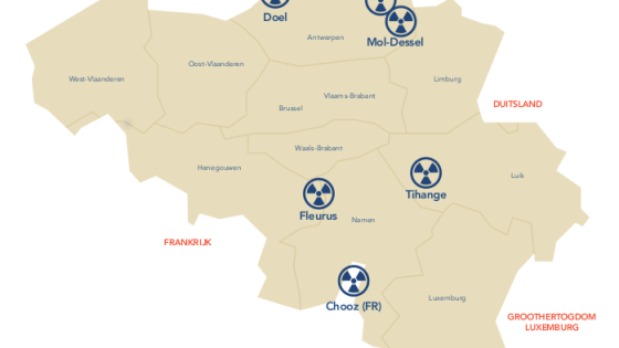 Kaart nucleaire sites